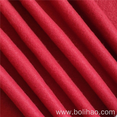 Red Solid Double Side Brushed Fleece Fabric